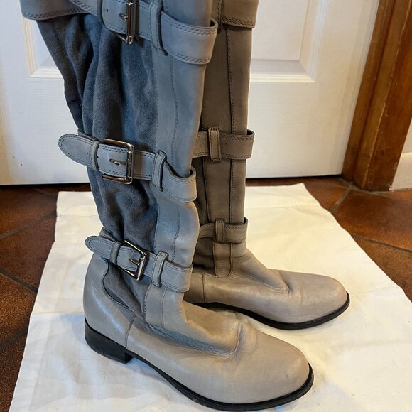 Cole Haan gray knee-high leather boots - Picture 3 of 5
